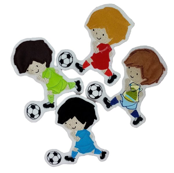 Aufnäher "Fußballjunge" - verschiedene Designs und Haarfarben - Größe 15 x 13 cm